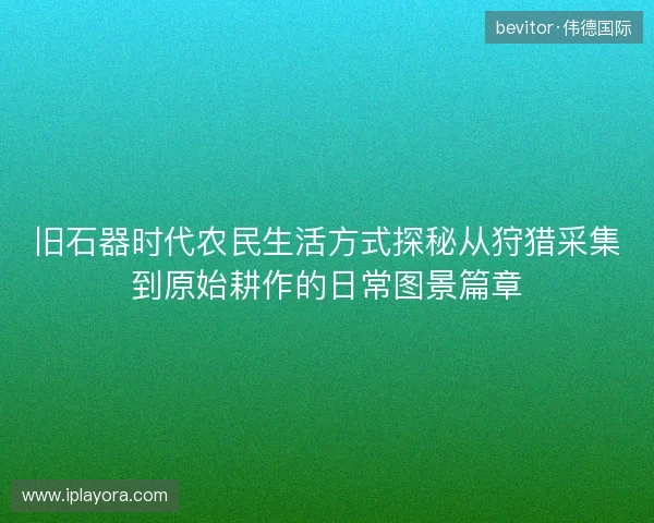 旧石器时代农民生活方式探秘从狩猎采集到原始耕作的日常图景篇章 旧石器时代农民生活方式探秘从狩猎采集到原始耕作的日常图景篇章